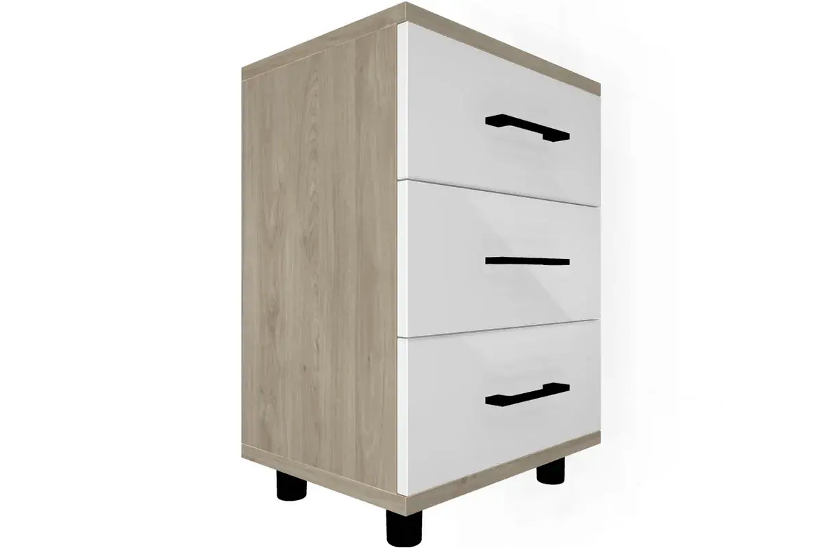 Спальня Грейс комплект 1 (Гикори Джексон Светлый/Белый Бриллиант Глянцевый) - купить в Озерце