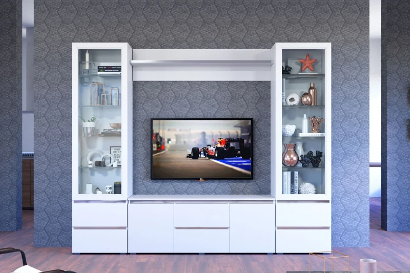 Гостиная Линда №3 (Белый снег) — Мебель-центр Озерцо