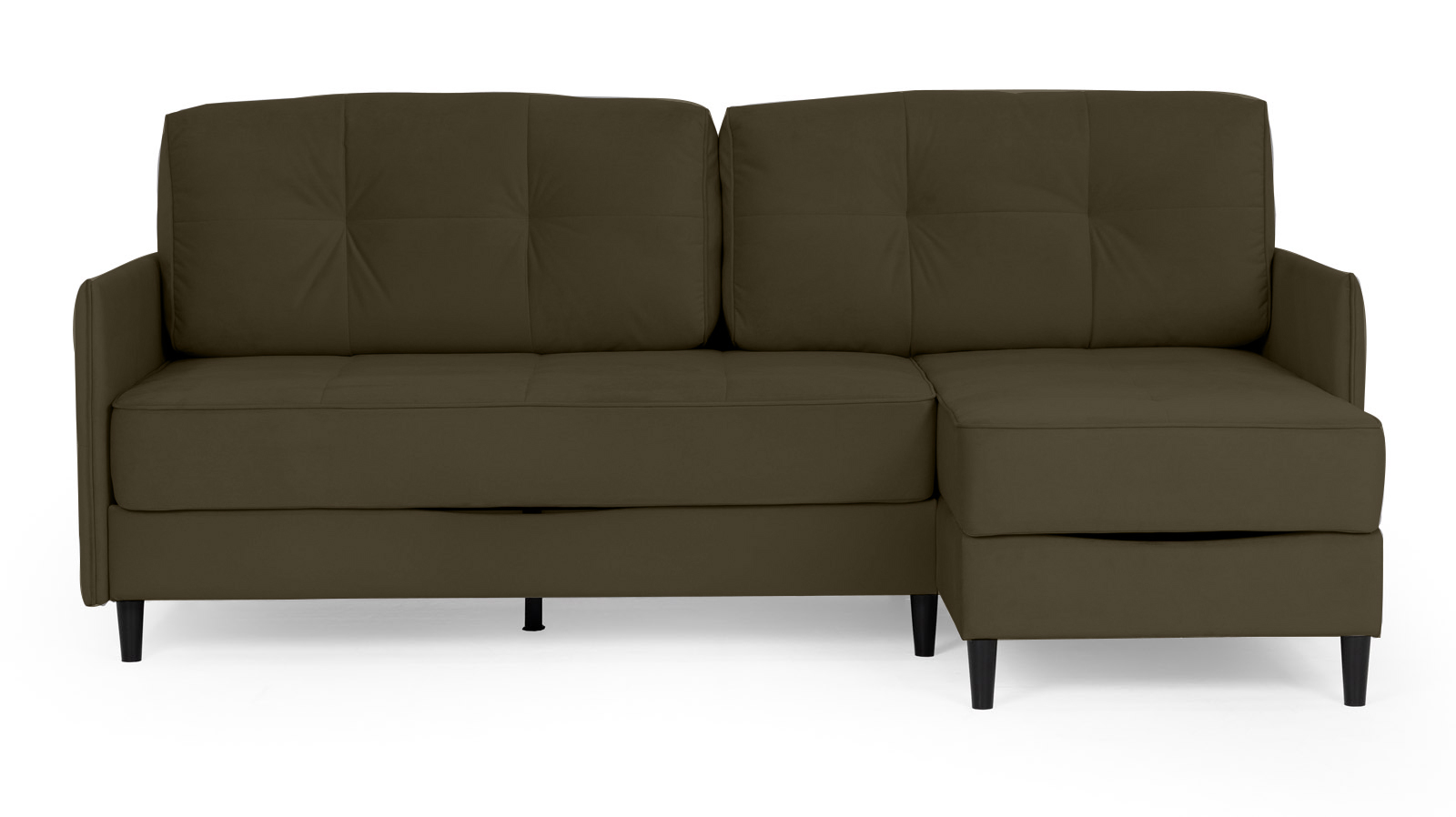 Диван Amani Pro угловой с узкими подлокотниками, ножки: пластик, Тк. Sky Velvet 12 156x217 — купить в Озерце