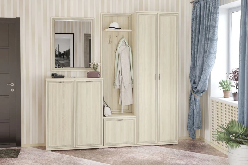 Готовый комплект для прихожей ПК-1003-АС (Ясень Асахи) — Мебель-центр Озерцо