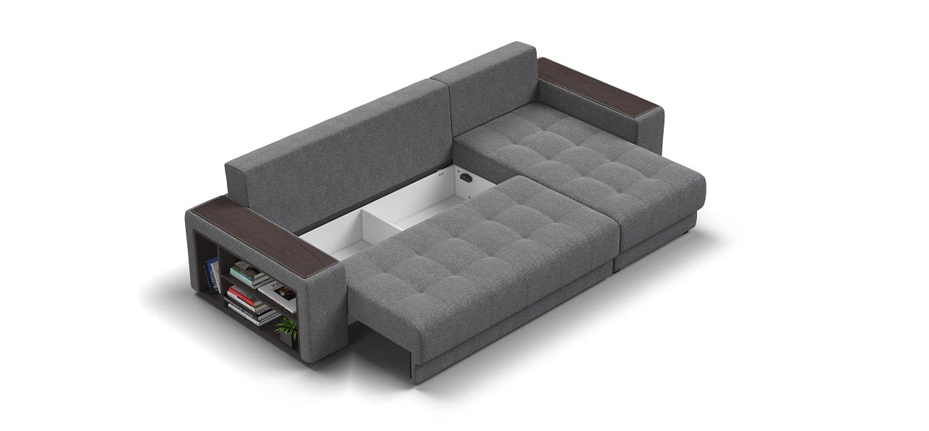 Ванкувер угловой диван Рогожка Мальмо серый — купить в Озерце