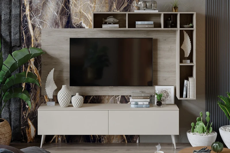 Гостиная Порто №4 ГН-393.004 (Баттл Рок/Сантьяго софт) — Мебель-центр Озерцо