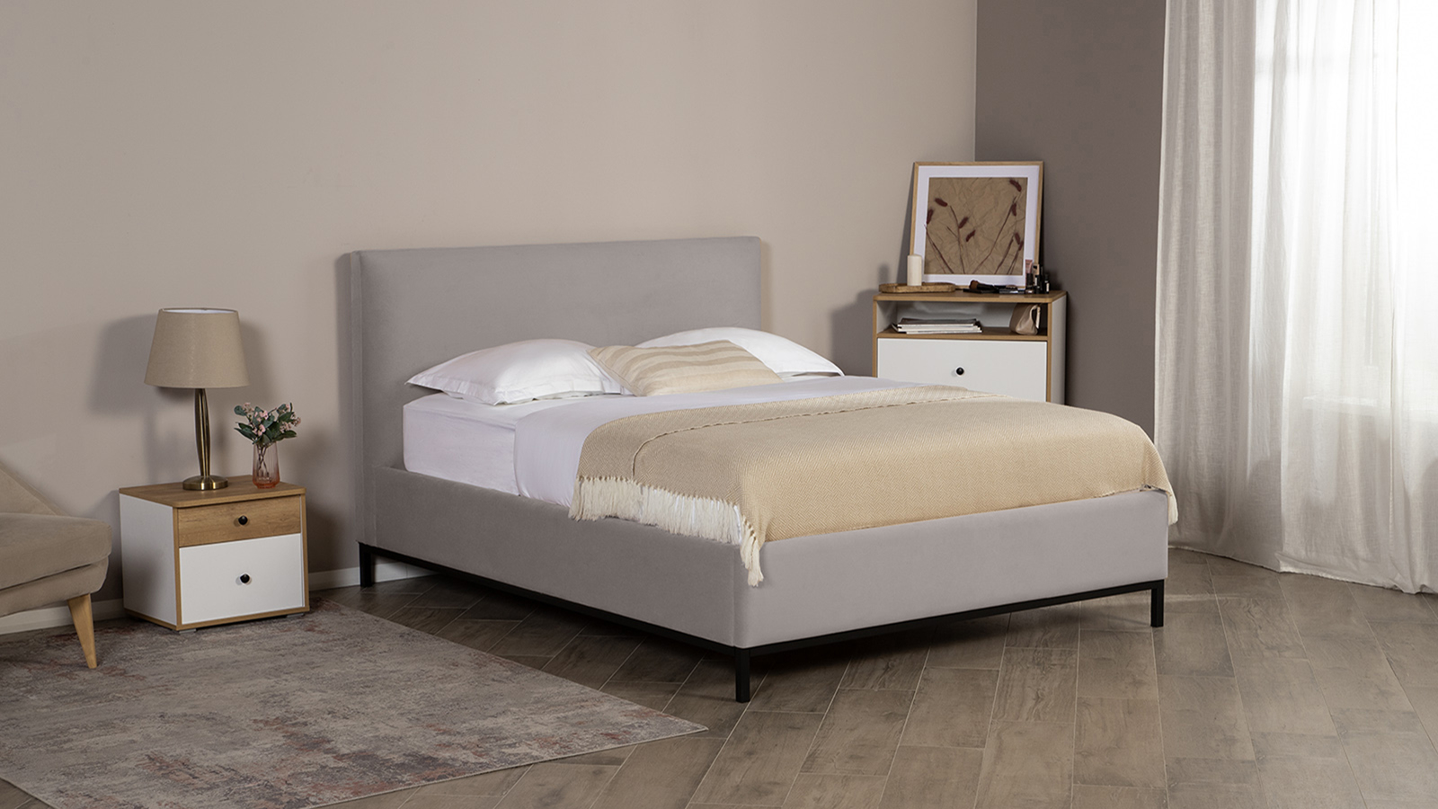 Кровать с подъемным механизмом, ткань Casanova Grey, 180x200 - купить в Озерце