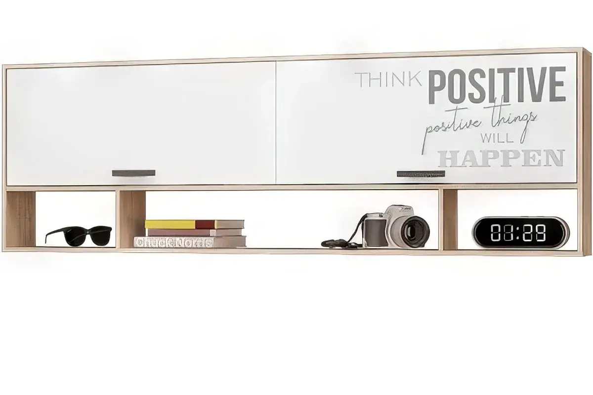 Подростковая Джуниор №4 (Дуб Сонома/Белый/Фотопечать) — Мебель-центр Озерцо