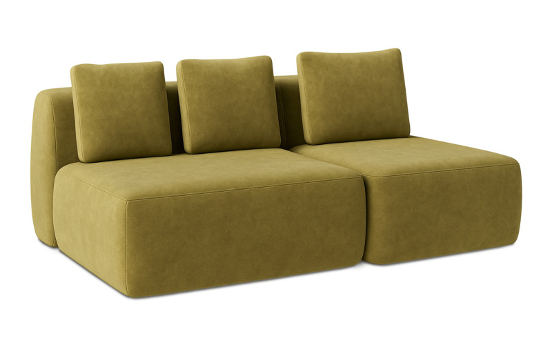 Диван модульный Мольто-2 секц-пуф 125+85-спинка 125+85-Тк. Aura 05 57x367 — купить в Озерце