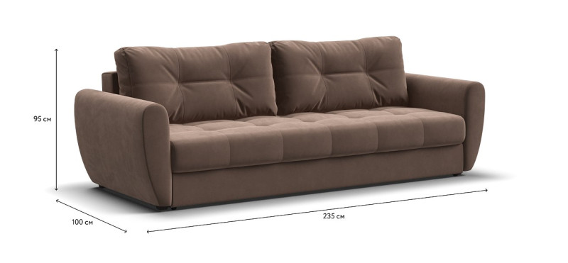 Престон диван Велюр Монолит мокко — купить в Озерце