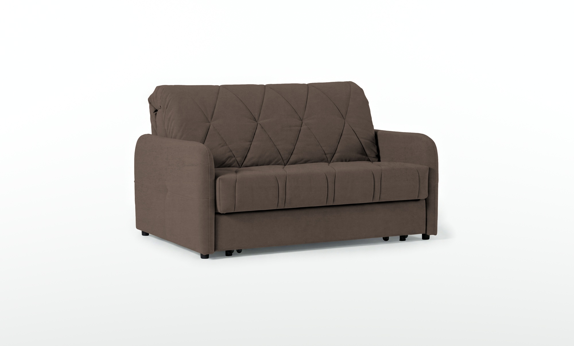 Диван - кровать Domo Pro с мягкими подлокотниками, стежка ромб, ткань Sky Velvet 02 140x216 — купить в Озерце