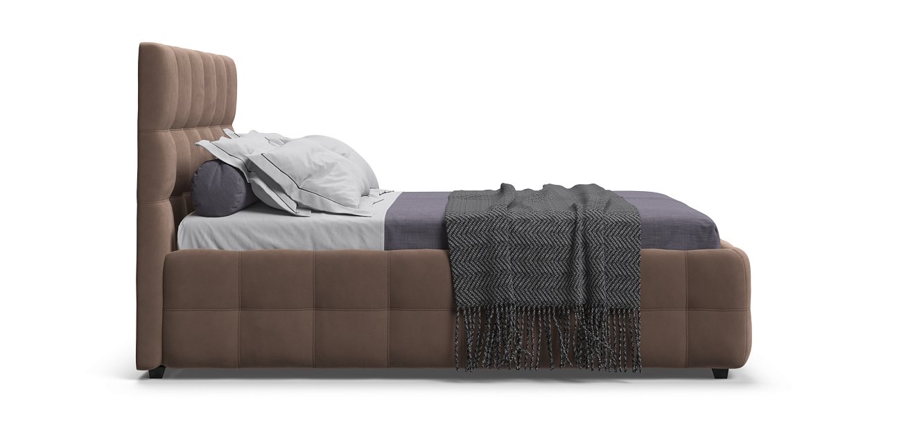 Босс Кровать+ПМ 140*200 Велюр Монолит мокко - купить в Озерце