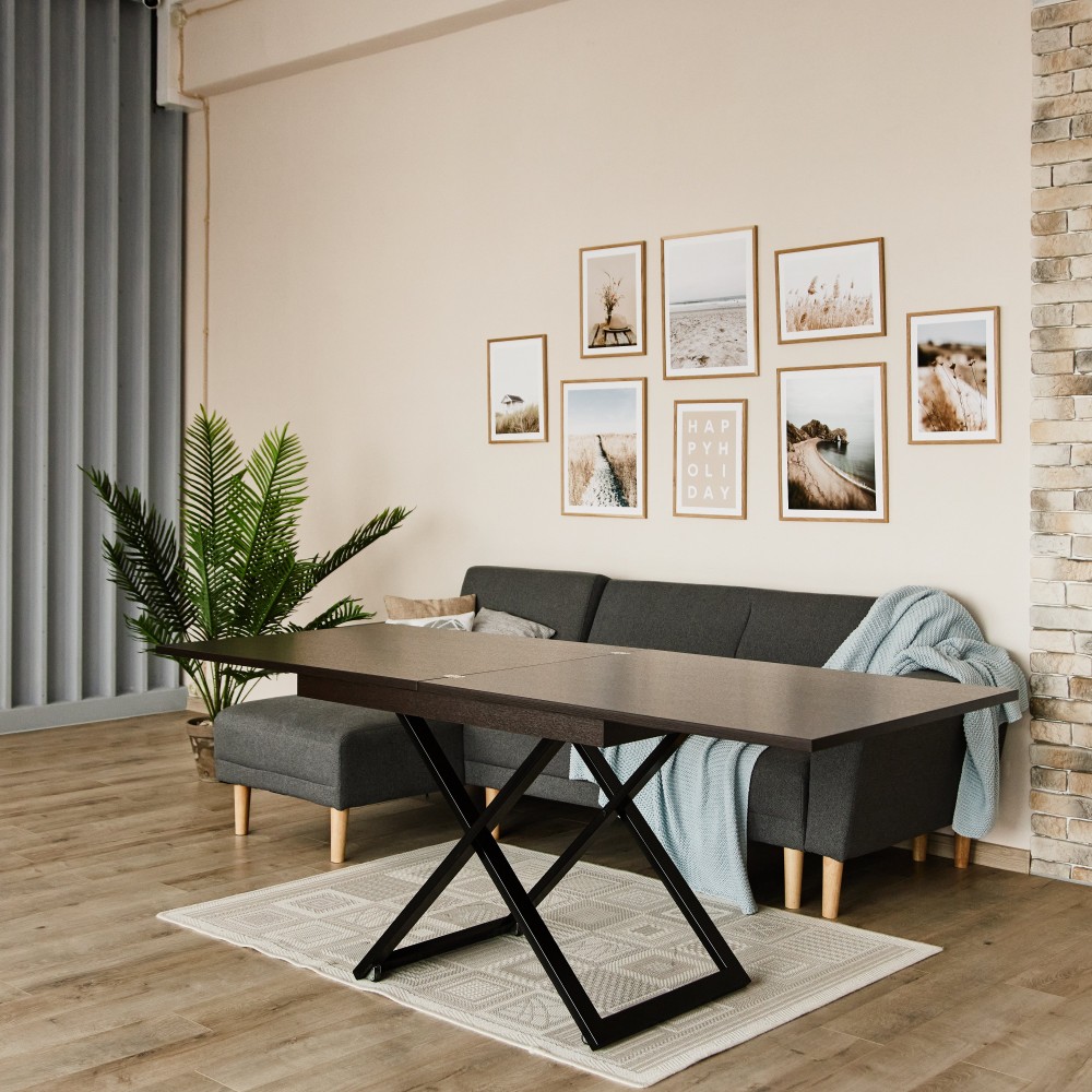 Стол-трансформер CROSS венге матовый - купить в Минске в мебель-центре Озерцо Стол-трансформер CROSS венге матовый - купить в Озерце