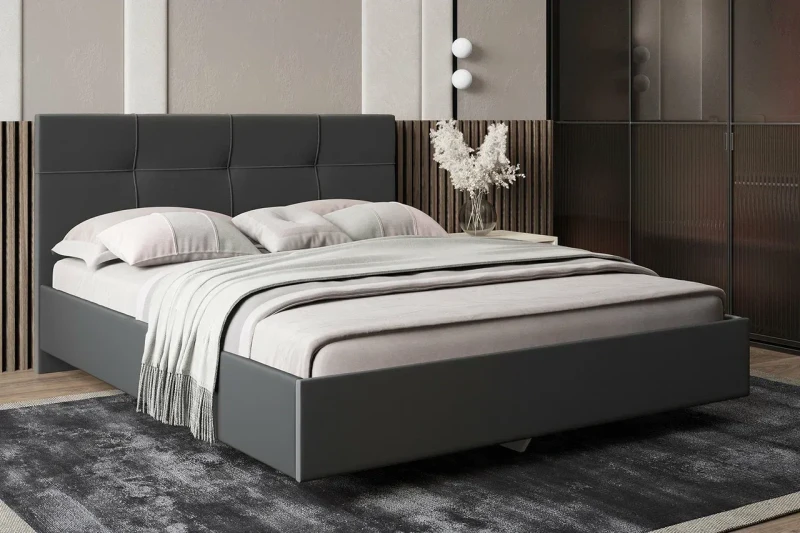 Кровать Kapriz с ПМ 180х200 (Newtone Antracite / Серый) - купить в Озерце