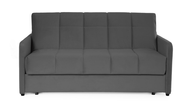 Диван - кровать Domo Pro с узкими подлокотниками, стежка квадрат, ткань Sky Velvet 16 160x216 — купить в Озерце