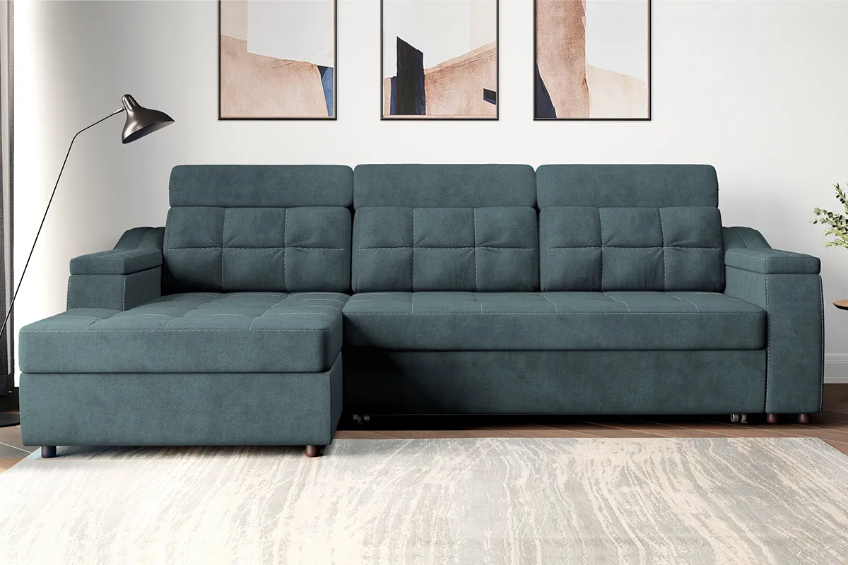 Угловой диван Бруно New ДКУ-О Teddy 18 Серый — купить в Озерце