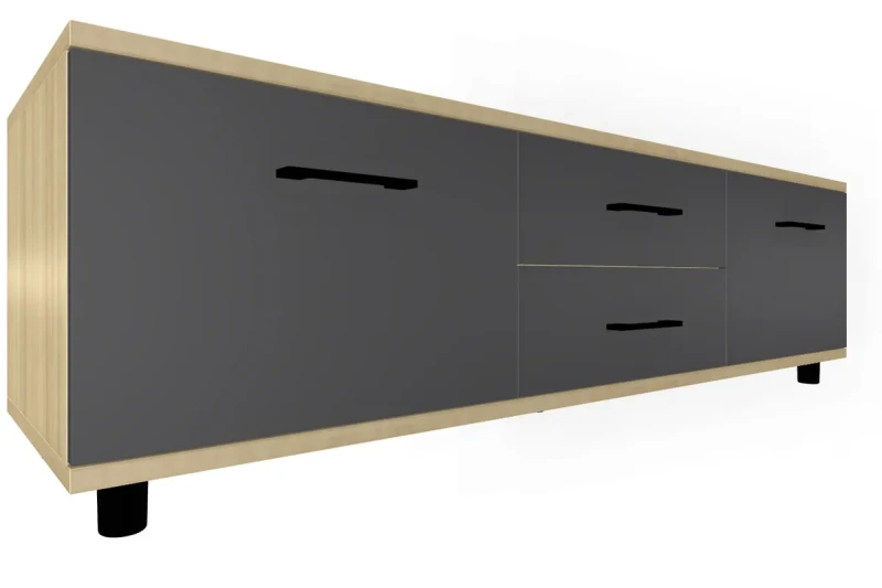 Тумба ТБ-5034-АС-АМ (Ясень Асахи/Антрацит Матовый) — Мебель-центр Озерцо