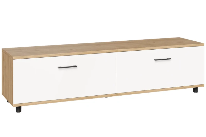 Тумба ТБ-5038-ГС-БГ (Гикори Джексон Светлый/Белый Бриллиант Глянцевый) — Мебель-центр Озерцо