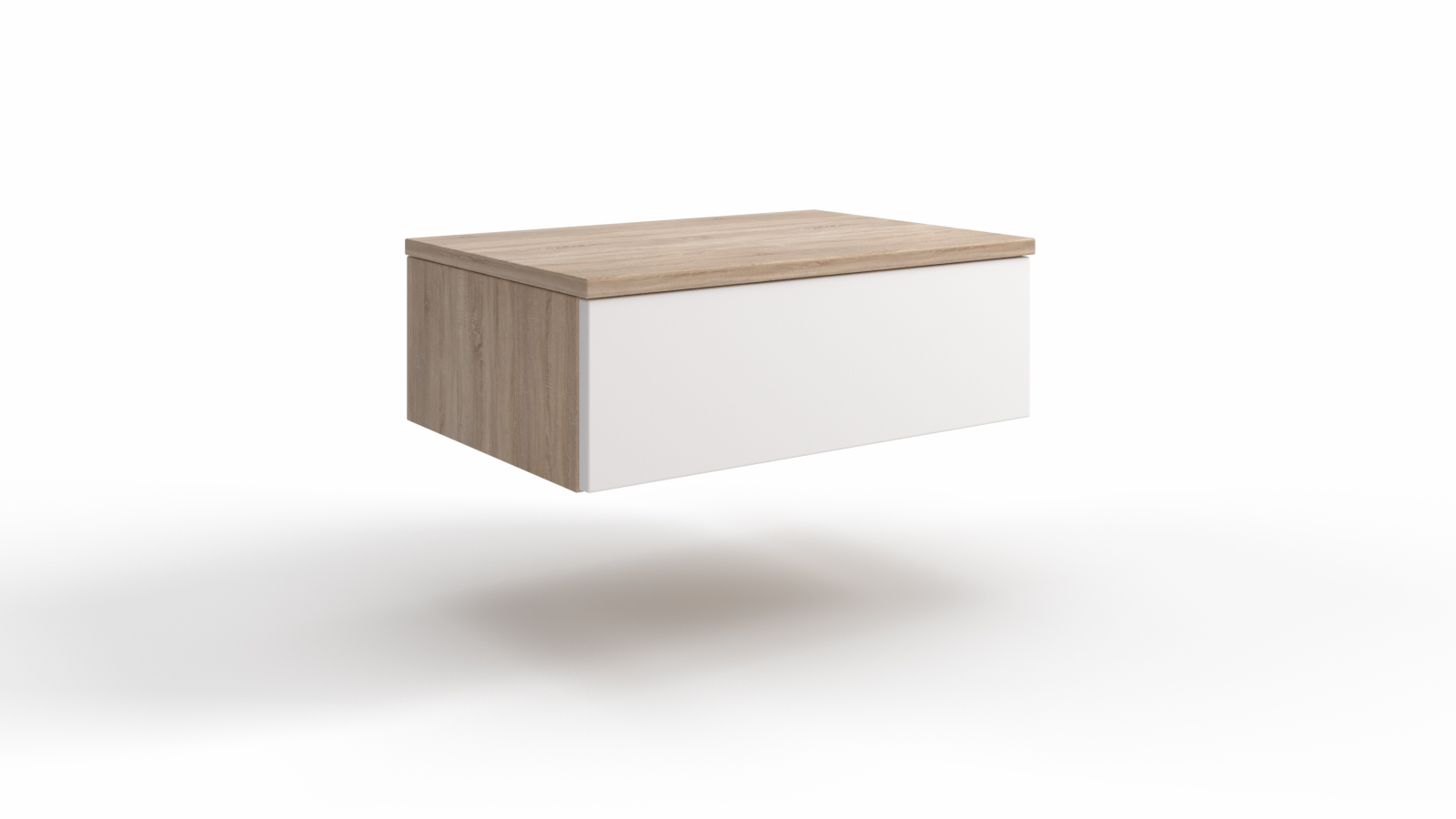 Комплект с подъемным механизмом Twills, цвет дуб бардолино натуральный+белый базовый, 180x200 + Тумба навесная Twills, цвет дуб бардолино натуральный+белый базовый - купить в Озерце