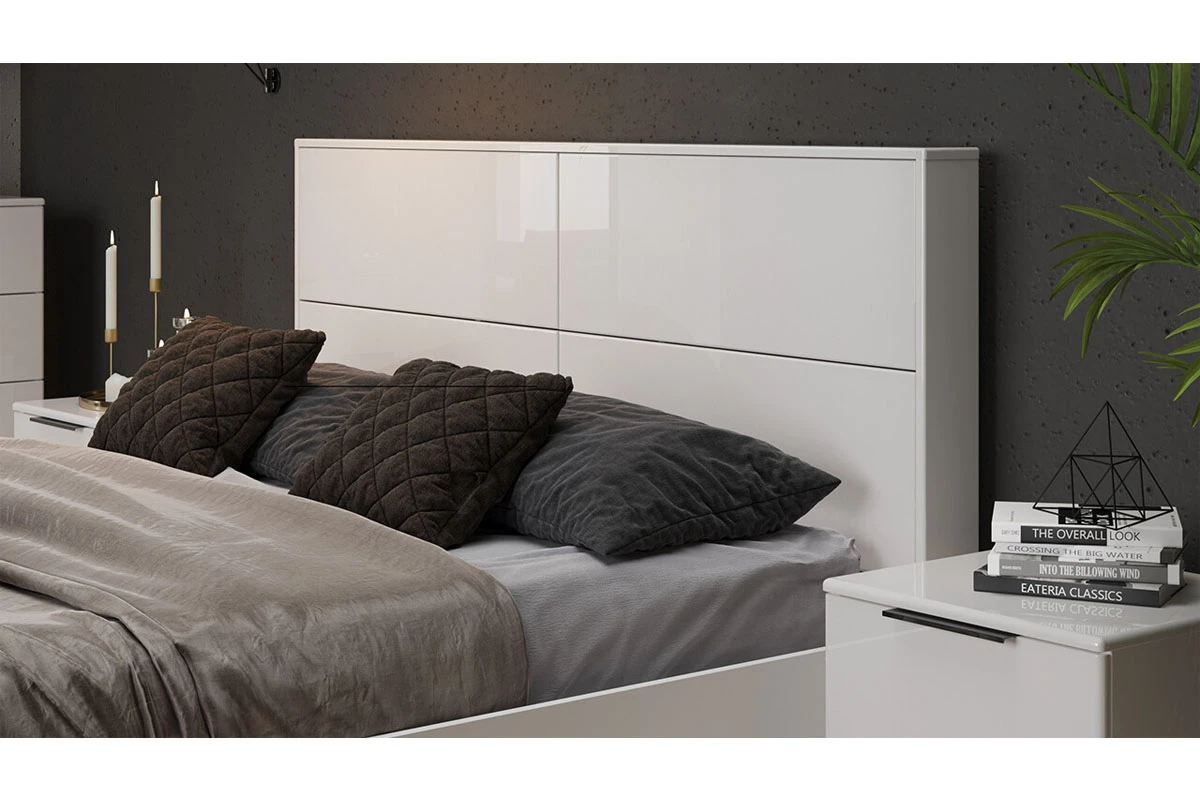 Спальный гарнитур Тесса №2 ГН-003 (Белый жемчуг/Белый глянец) - купить в Озерце