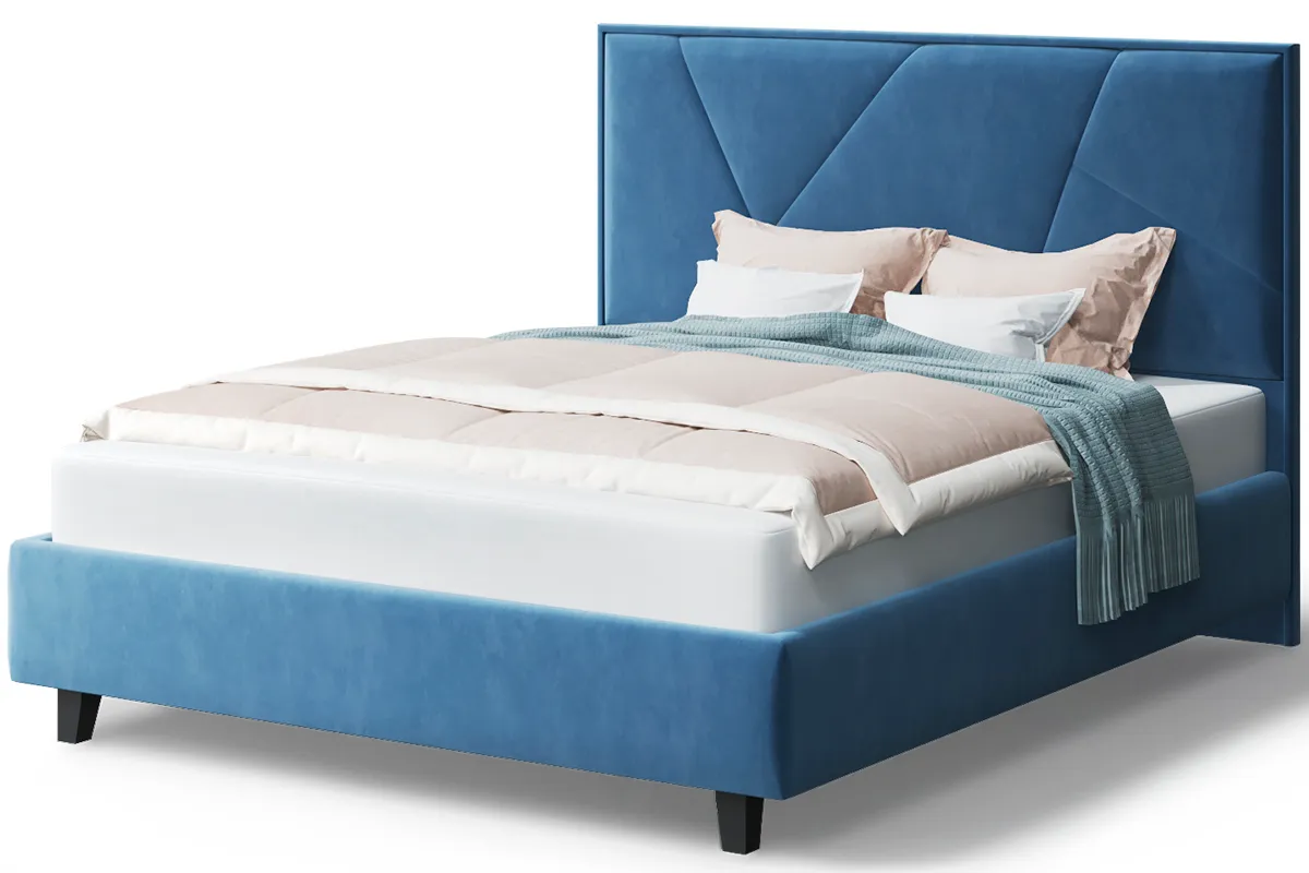 Кровать на опоре Ингрид с ПМ 140х200 (Бренди лайт 08/Синий) - купить в Озерце