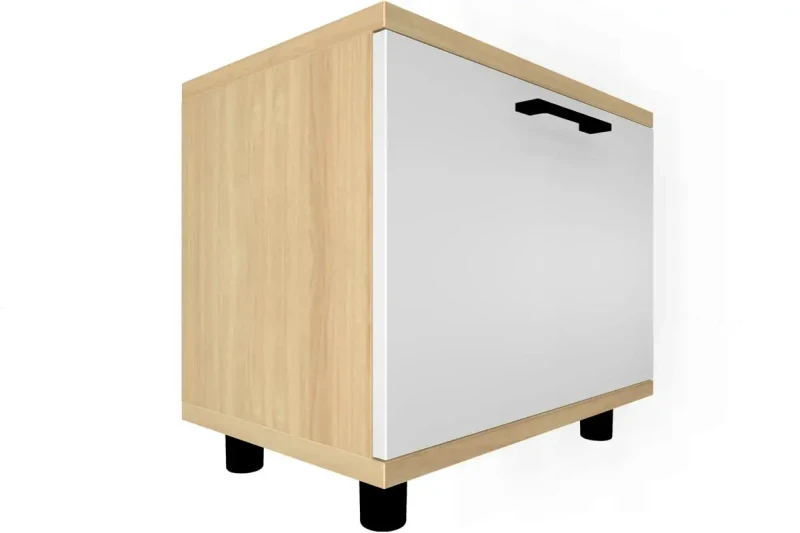 Тумба ТБ-5052-АС-БГ (Ясень Асахи/Белый Бриллиант Глянцевый) — Мебель-центр Озерцо