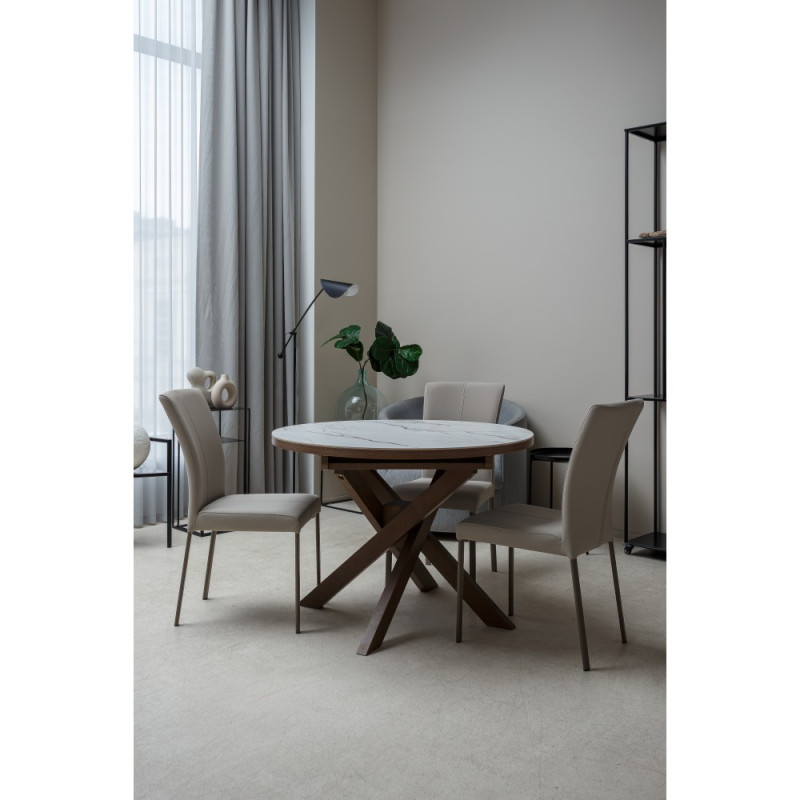 Стол ПАЛЕРМО d109/144 керамика/дуб олово - купить в Озерце