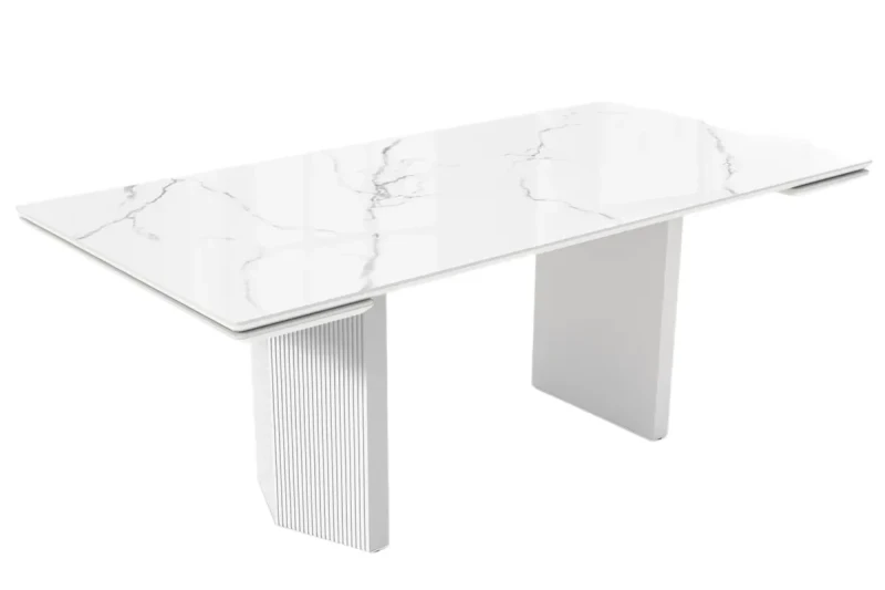 Стол обеденный Моцарт 2000 (2600) (ст. №2 / Керамика Titanium Mckinley Polished N20382 / МДФ Белое дерево) - купить в Озерце