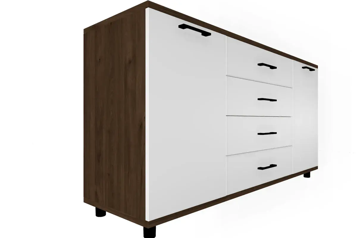 Спальня Грейс комплект 4 (Гикори Джексон Темный/Белый Бриллиант Глянцевый) - купить в Озерце