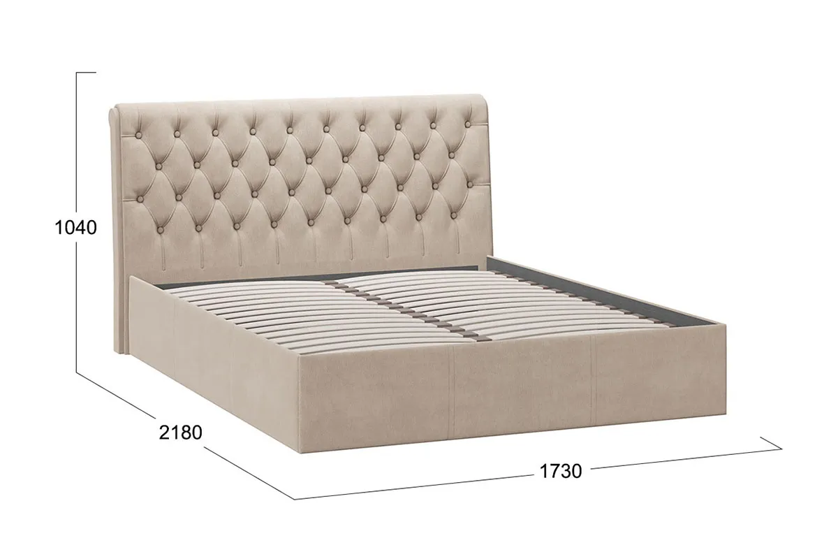 Кровать Скарлет с ПМ 160х200 (Мокко светлый) - купить в Озерце