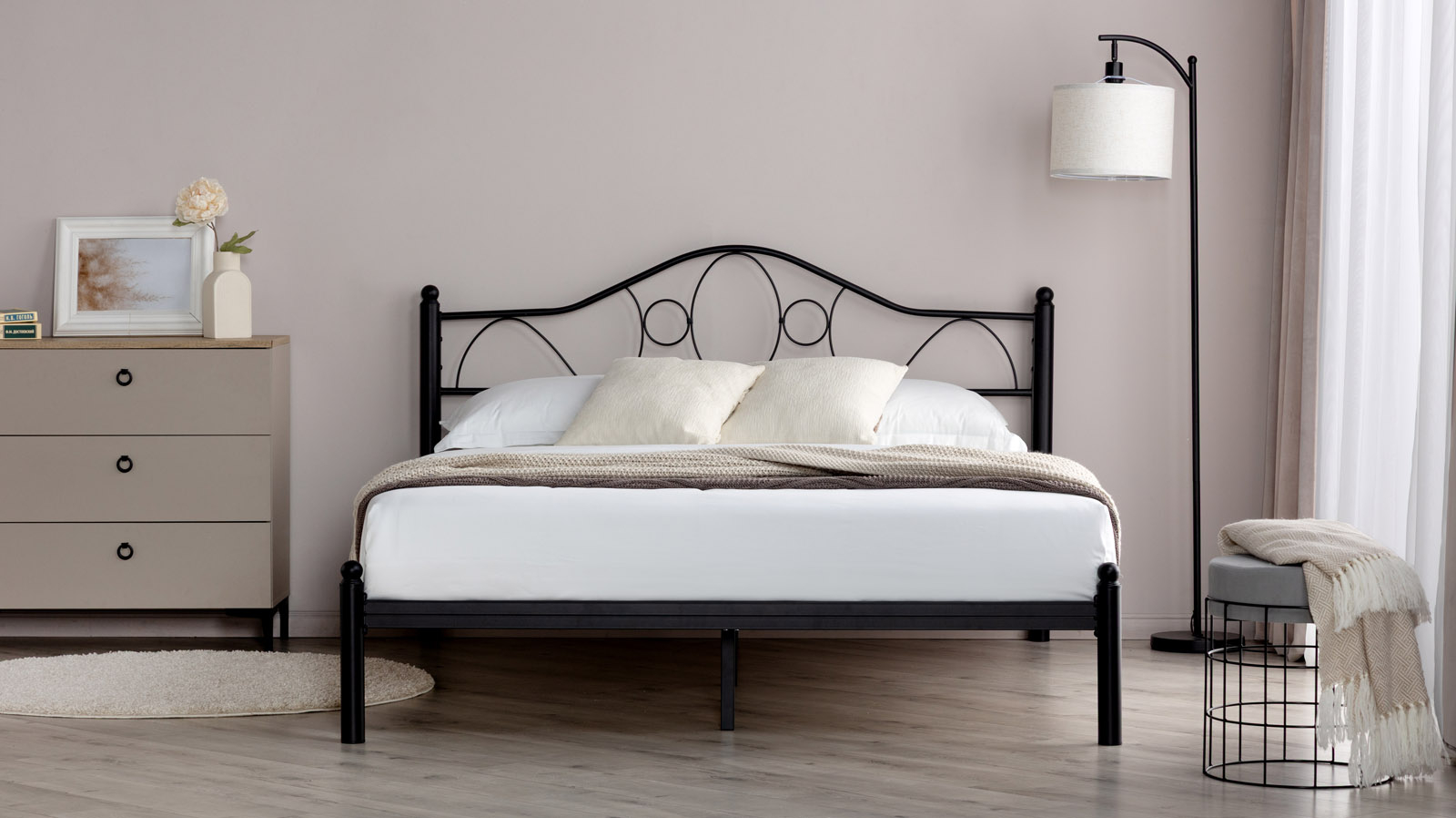 Кровать Viana 160x200 цвет черный шагрень - купить в Озерце