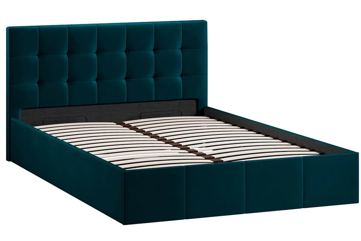 Кровать Эмма с ПМ и заглушиной 140х200 (Велюр/Confetti Izumrud) - купить в Озерце