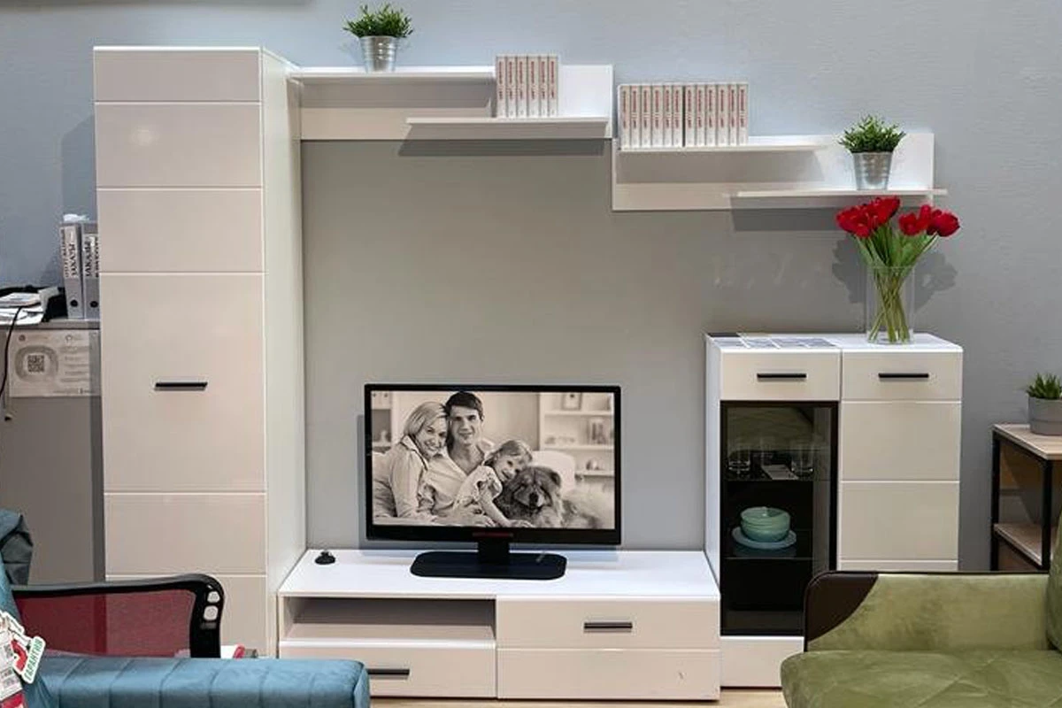 Полка навесная Gloss Белый/Белый глянец (71373116) — Мебель-центр Озерцо