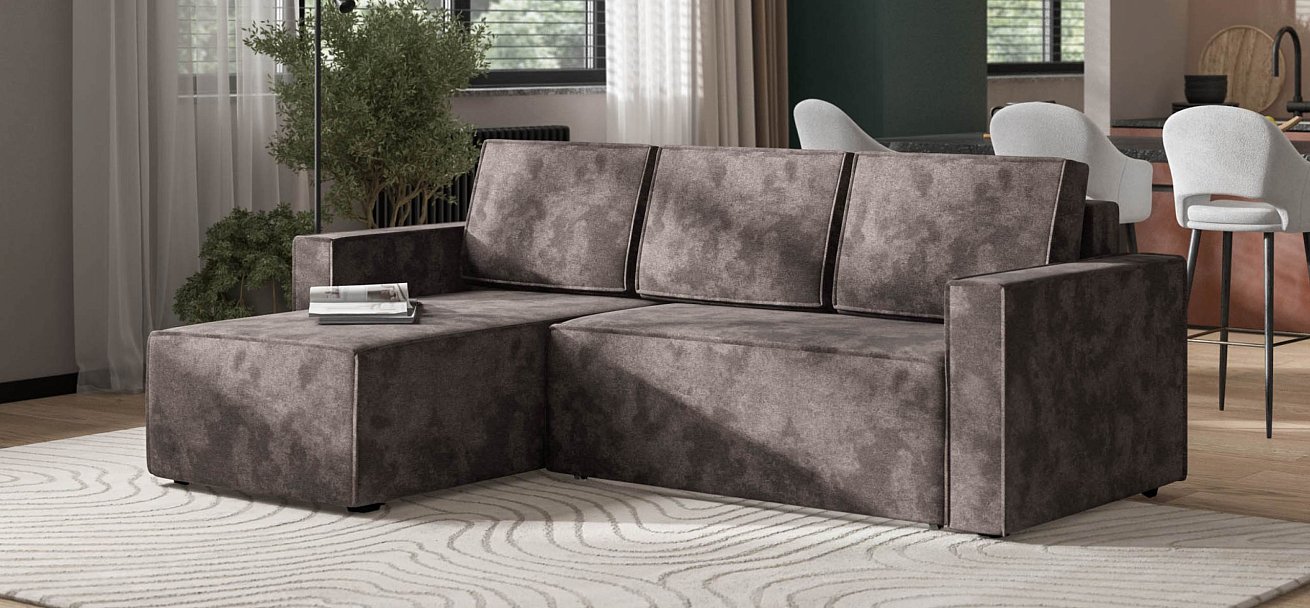 Лофт угловой диван Велюр Алькантара серый — купить в Озерце