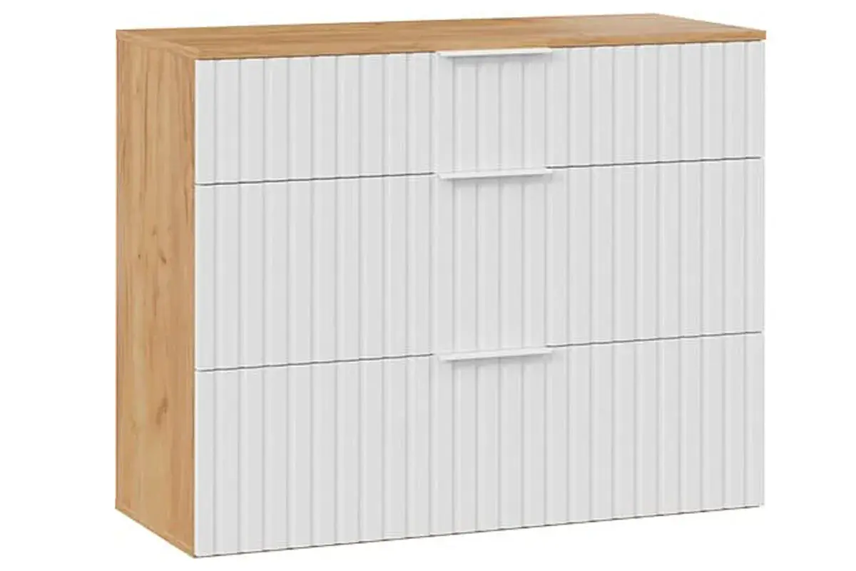 Прихожая Хилтон № 10 (Дуб Крафт золотой/Белый матовый) — Мебель-центр Озерцо