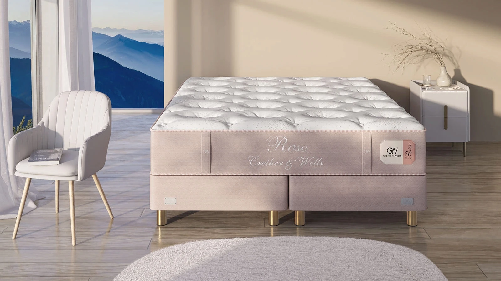 Основание Grether & Wells Rose h-20 ножка GW h=70 (золото) 90x200 - купить в Озерце