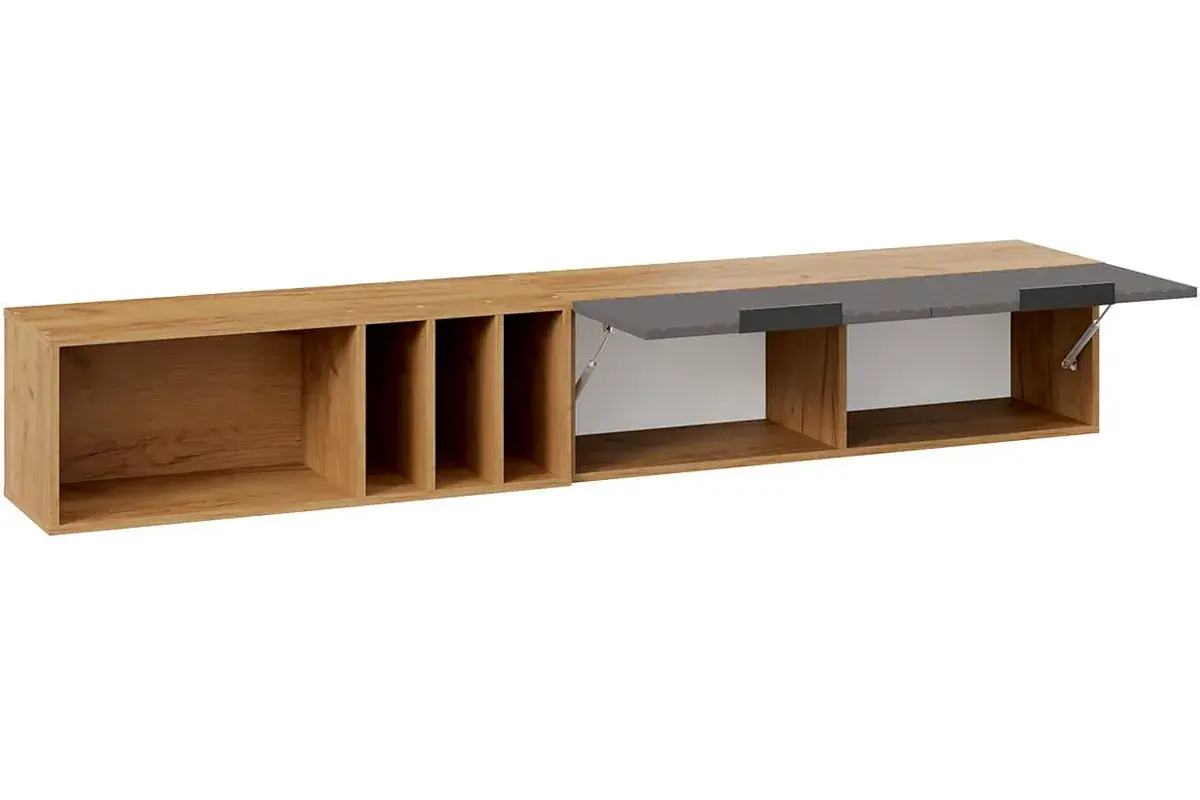 Шкаф настенный с полкой Хилтон (Дуб Крафт золотой/Графит матовый) в мебель-центре Озерцо