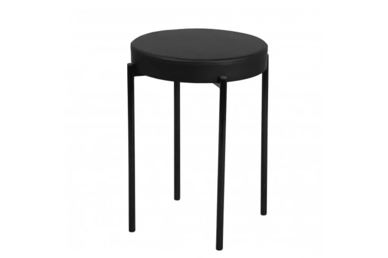 Табурет Дора каркас черный, экокожа (Экотекс 3001 черный) СРП-006 - купить в Озерце