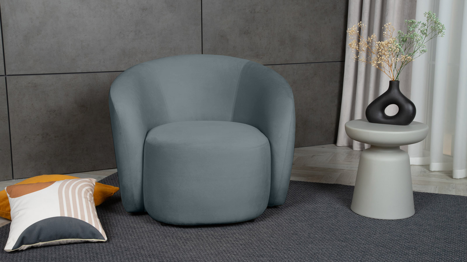 Кресло поворотное Nuage, ткань Sky Velvet 18 86x90 — купить в Озерце