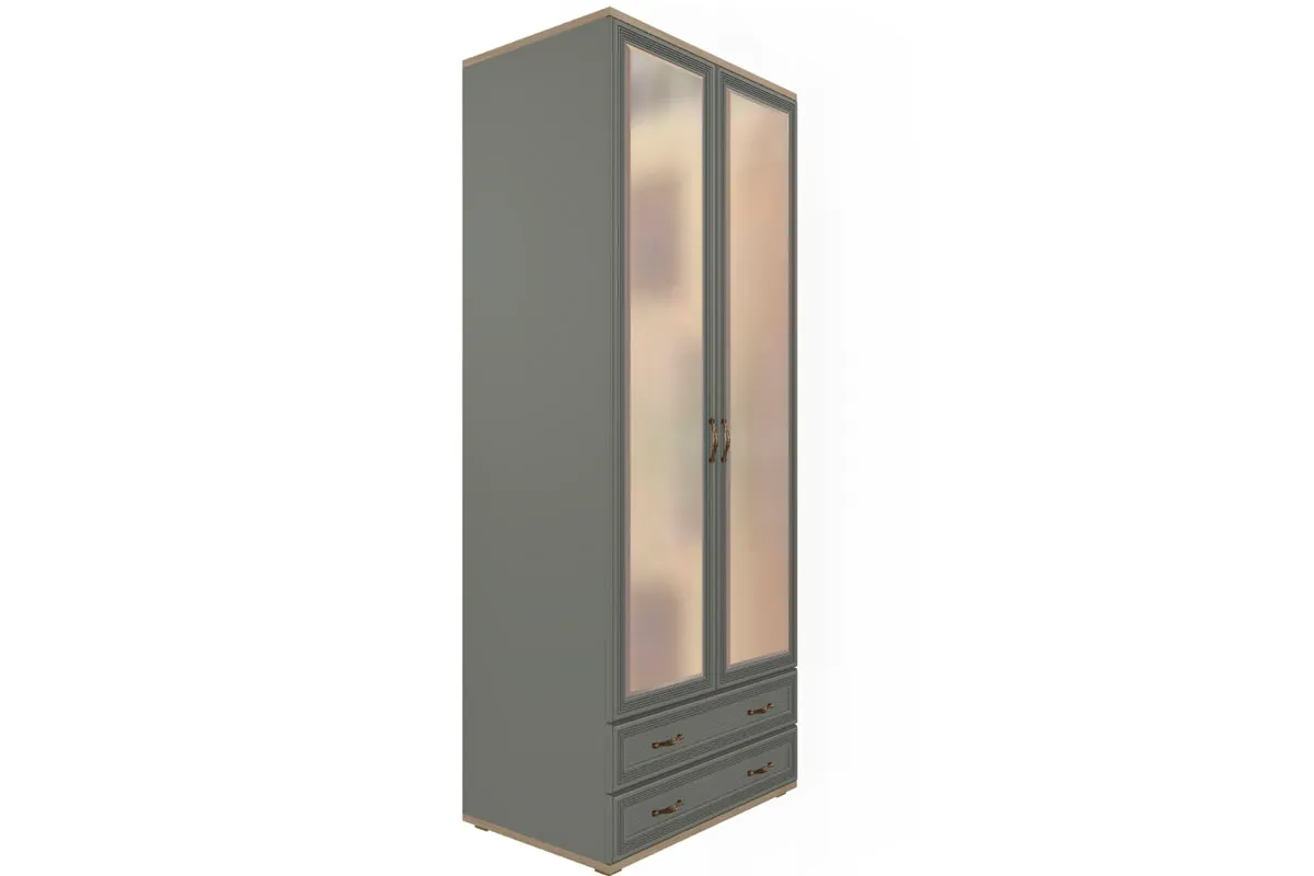 Готовый комплект для спальни СК-1024-ГС-СО-В (Гикори Джексон Светлый/Серый Оникс/Велюр) - купить в Озерце