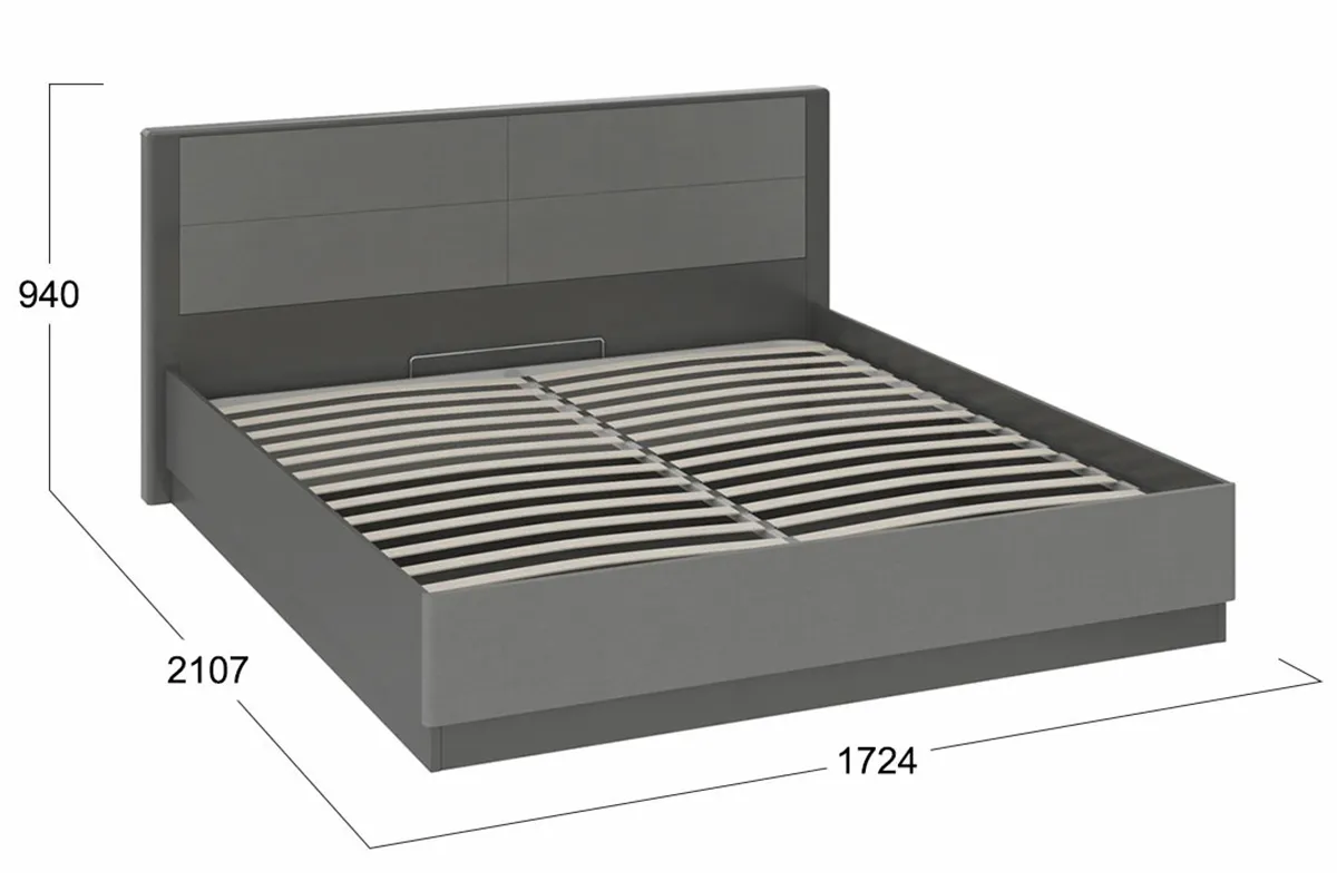 Кровать Наоми СМ-208.01.02 с подъемным механизмом 160х200 (Фон серый/Джут) - купить в Озерце