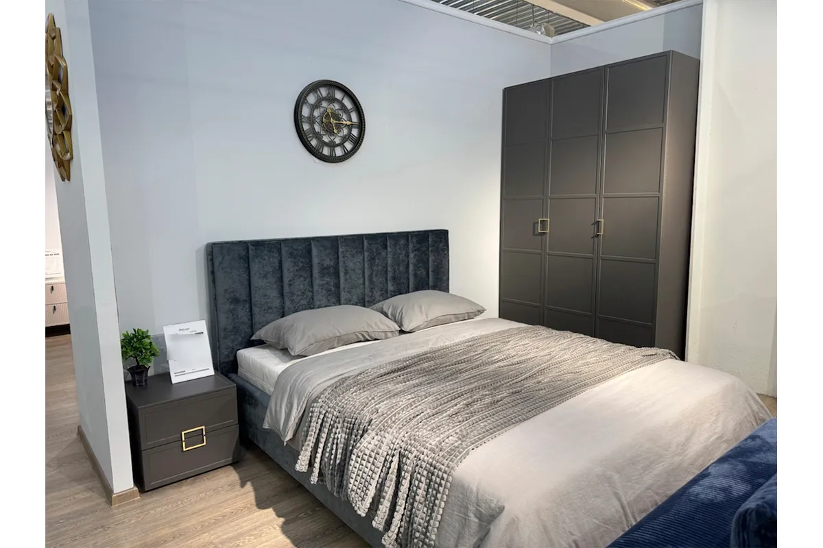 Кровать Кордова-3 с ПМ 160х200 (Катания VL-2101-24 / Мышино-серый) 1 кат. - купить в Озерце
