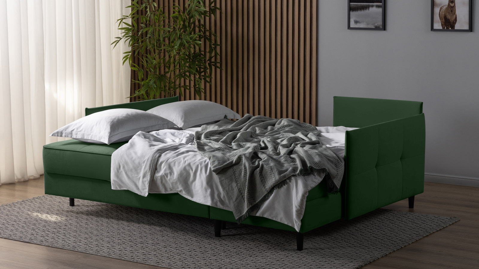 Диван Amani Pro угловой с узкими подлокотниками, ножки: пластик, Тк. Casanova Grass 156x217 — купить в Озерце