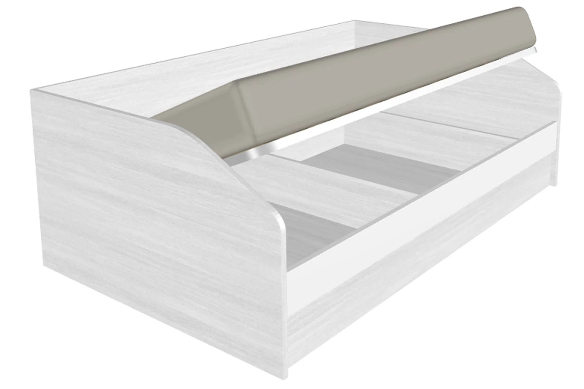 Кровать КР-119-СЯ-БГ 120х200 (Снежный Ясень/Белый Бриллиант Глянцевый) - купить в Озерце