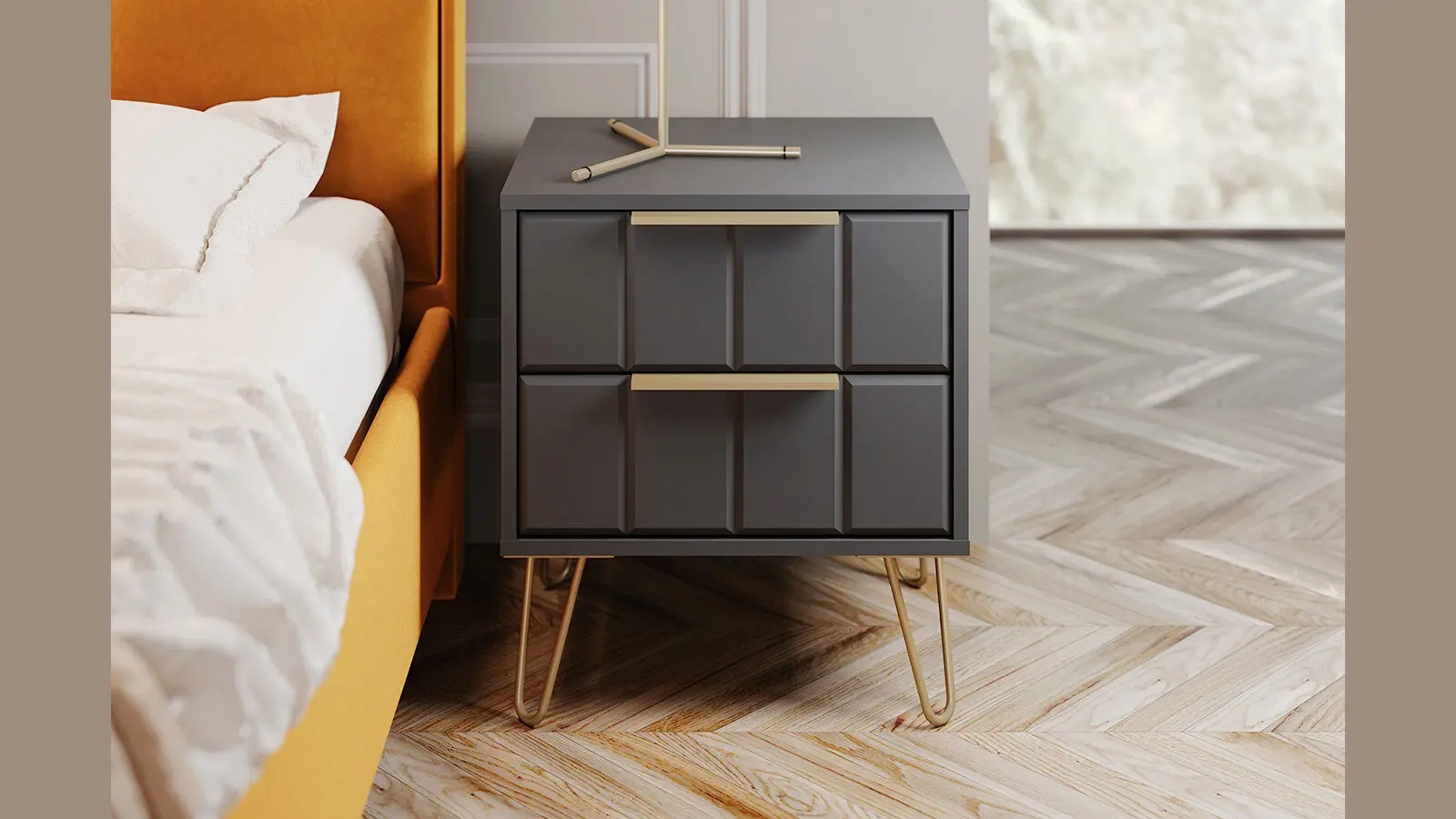 Тумба прикроватная Selenga, цвет Черный Графит 40x50 — купить в Озерце