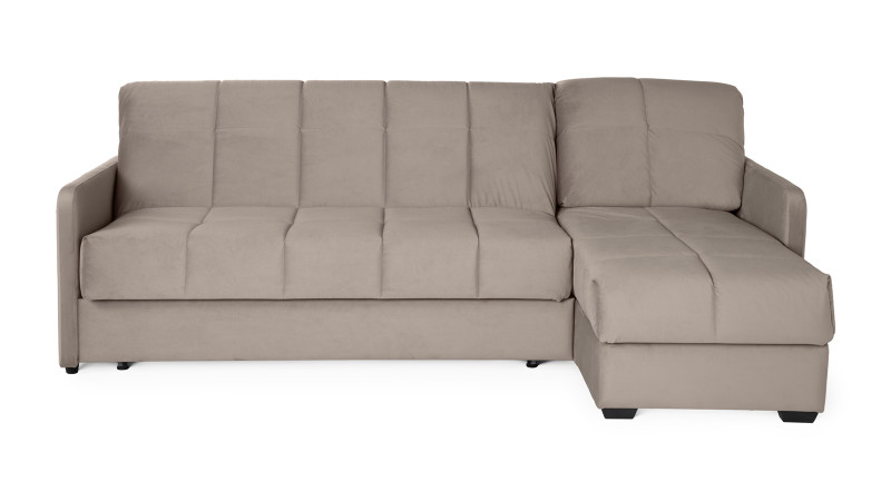 Диван угловой Domo Pro с узкими подлокотниками, стежка квадрат, ткань Sky Velvet 03 160x216 — купить в Озерце
