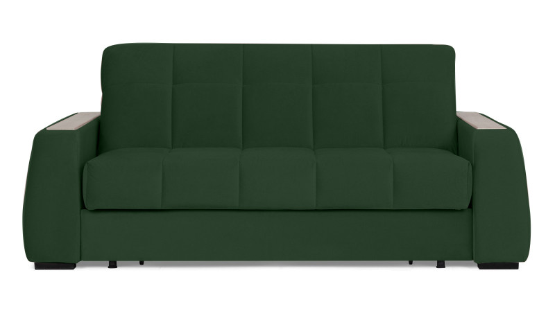 Диван - кровать Domo Pro с накладкой цвета ясень, стежка квадрат, ткань Casanova Grass 180x216 — в мебель-центре Озерцо