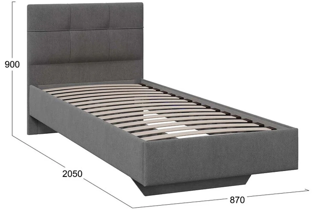 Кровать Элис с мягкой обивкой Тип 1 80х200 (Велюр/Ultra grafit) - купить в Озерце
