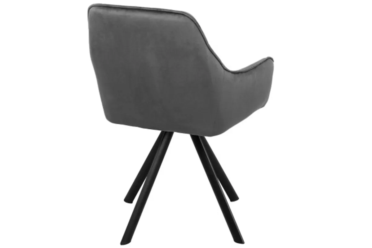 Стул поворотный Бостон Стиль (Муар черный/Велюр Velluto 18/Серый) СРП-456 - купить в Озерце