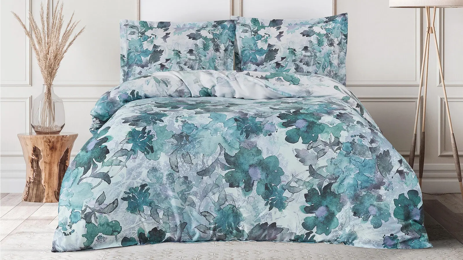 Постельное белье Trend Tencel Pro Green Flowers 140x205, без простыни в мебель-центре Озерцо