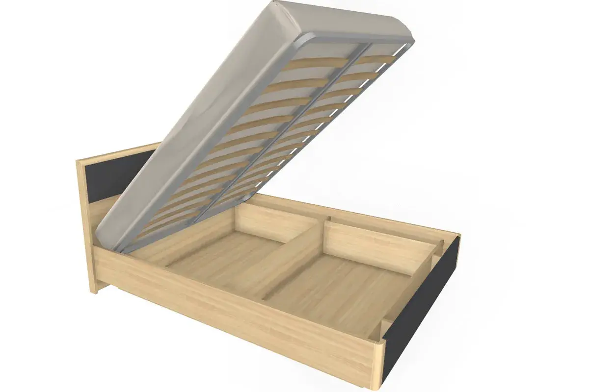 Кровать КР-4003-АС-АМ 160х200 (Ясень Асахи/Антрацит Матовый) - купить в Озерце