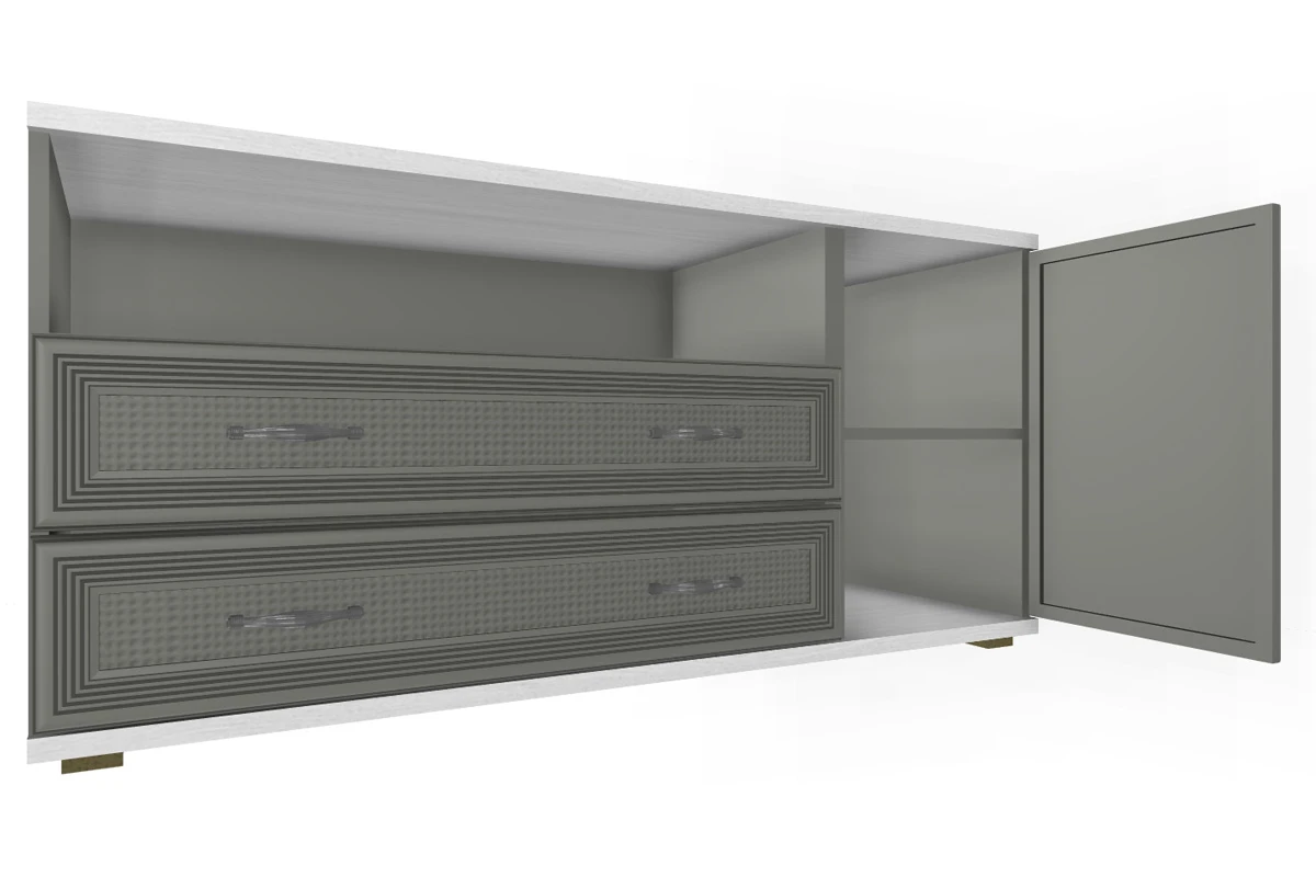 Тумба Карина ТБ-1023-СЯ-СО (Снежный Ясень/Серый Оникс) — Мебель-центр Озерцо