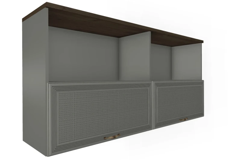 Антресоль АН-1015-ГТ-СО (Гикори Джексон Темный/Серый Оникс) в мебель-центре Озерцо