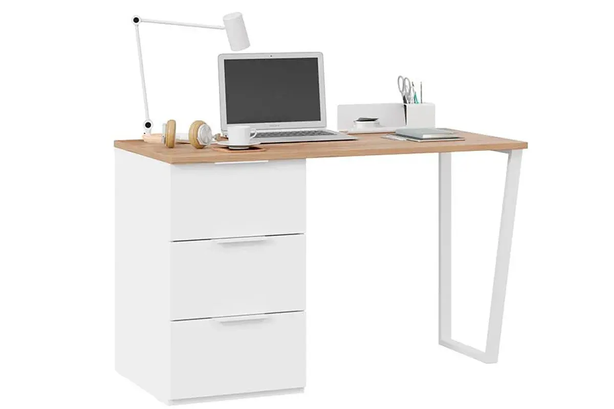 Стол письменный Порто ТД-393.15.01 (Белый/Яблоня Беллуно) — Мебель-центр Озерцо
